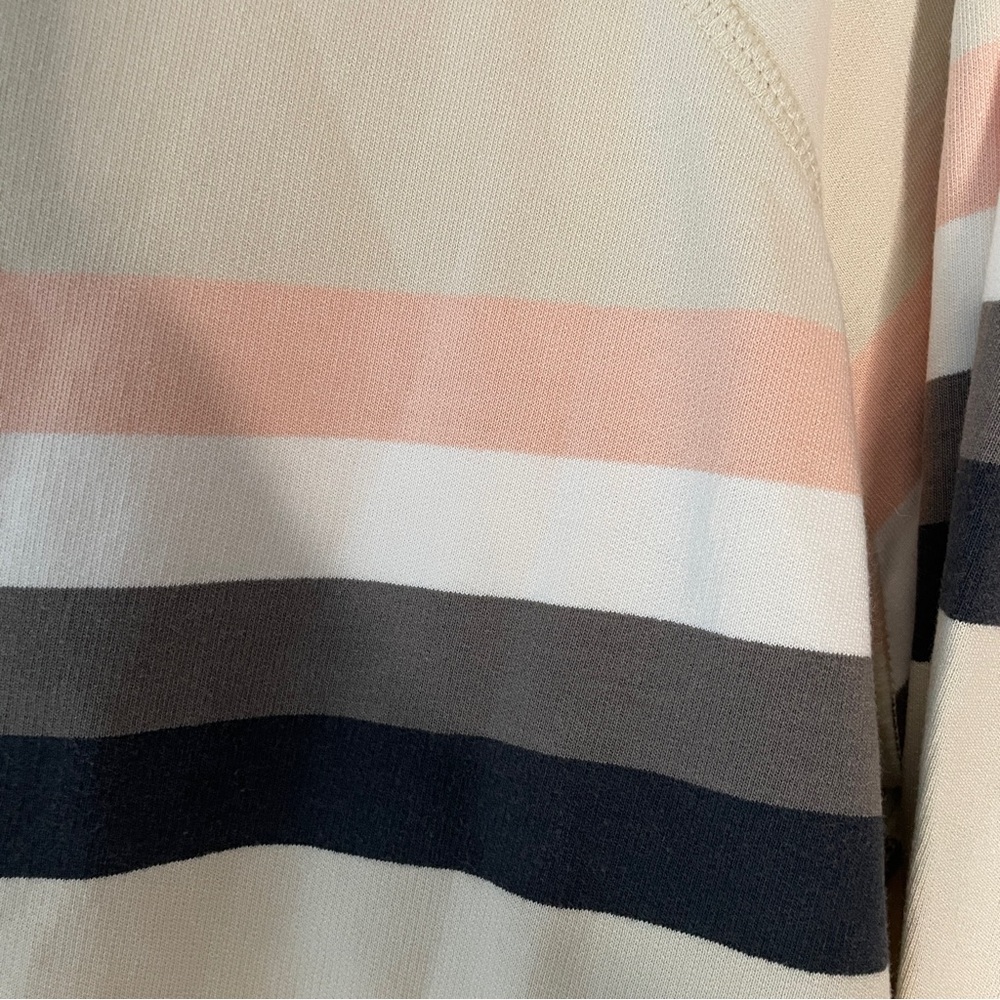 FAHERTY women’s Coastal Cloud Cotton Crew Sweatshirt Sandbar Stripe size small - Picture 8 of 12